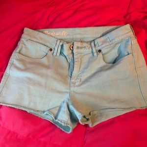 Turquoise denim madewell shorts